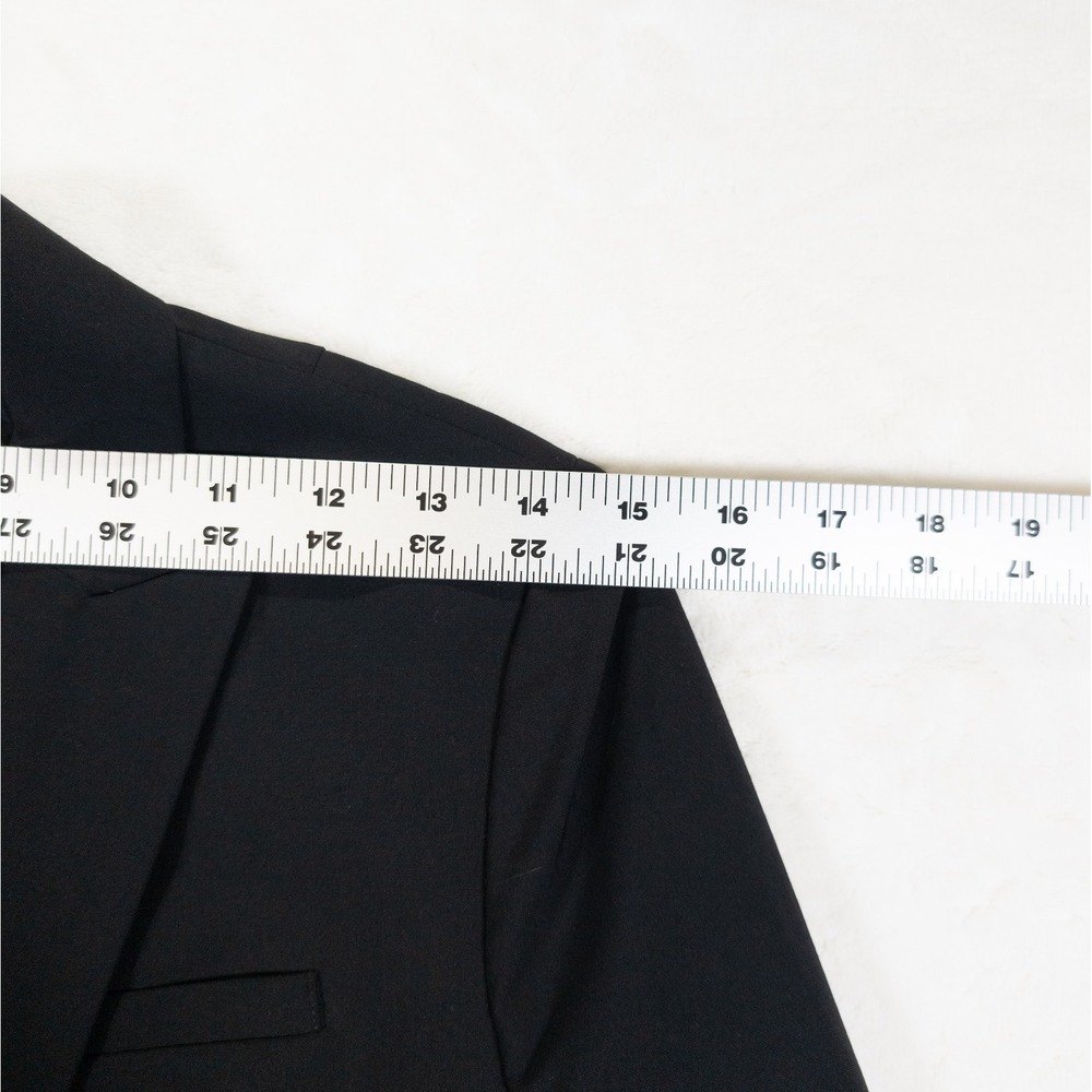 Banana Republic Wool Blazer Women 4 Black Italian Minimalist Quiet Luxury Modern - Picture 7 of 15